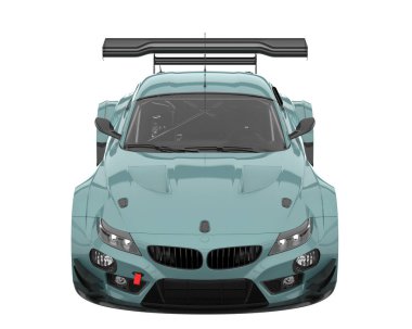 Race car isolated on white background. 3d rendering - illustration