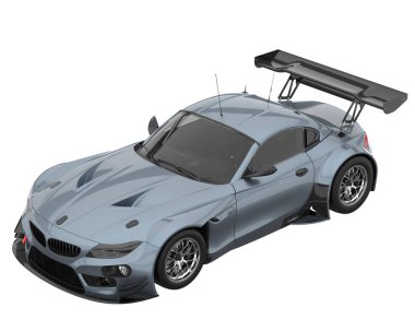 Race car isolated on white background. 3d rendering - illustration