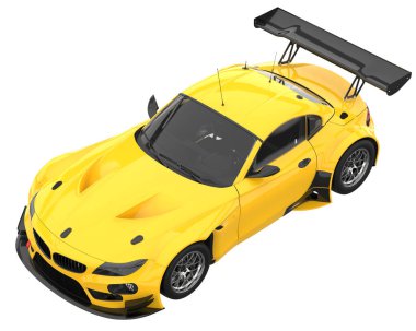 Race car isolated on white background. 3d rendering - illustration