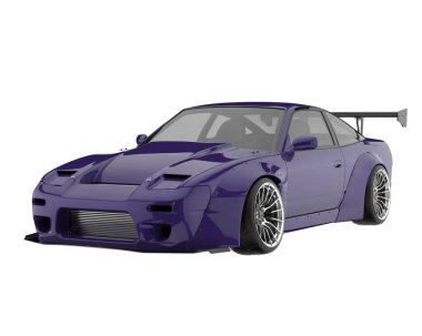 Race car isolated on white background. 3d rendering - illustration