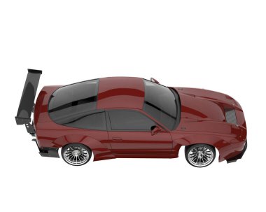 Race car isolated on white background. 3d rendering - illustration