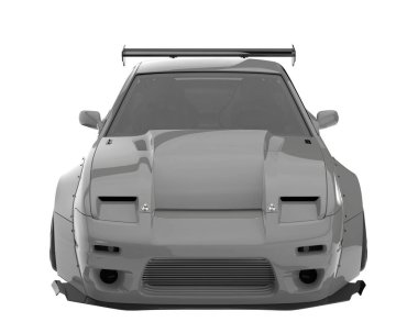 Race car isolated on white background. 3d rendering - illustration