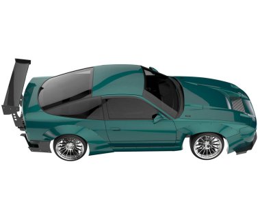 Race car isolated on white background. 3d rendering - illustration