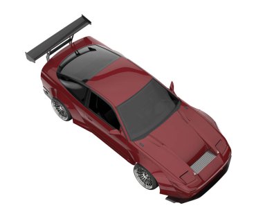 Race car isolated on white background. 3d rendering - illustration