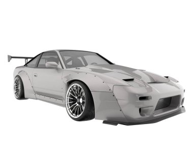 Race car isolated on white background. 3d rendering - illustration