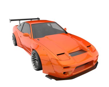 Race car isolated on white background. 3d rendering - illustration