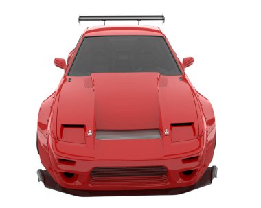 Race car isolated on white background. 3d rendering - illustration