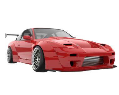 Race car isolated on white background. 3d rendering - illustration