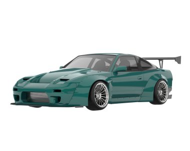 Race car isolated on white background. 3d rendering - illustration