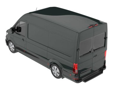 Cargo van isolated on white background. 3d rendering - illustration