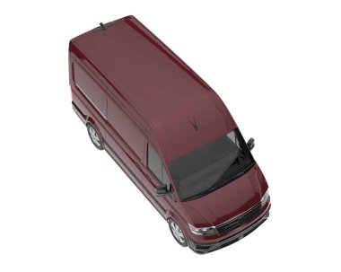 Cargo van isolated on white background. 3d rendering - illustration