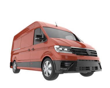 Cargo van isolated on white background. 3d rendering - illustration