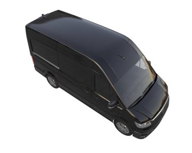 Cargo van isolated on white background. 3d rendering - illustration