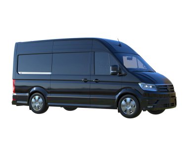 Cargo van isolated on white background. 3d rendering - illustration