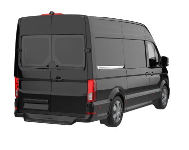 Cargo van isolated on white background. 3d rendering - illustration