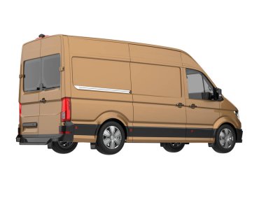 Cargo van isolated on white background. 3d rendering - illustration