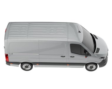 Cargo van isolated on white background. 3d rendering - illustration