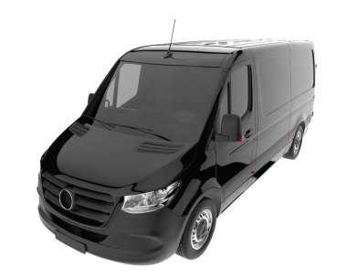 Cargo van isolated on white background. 3d rendering - illustration