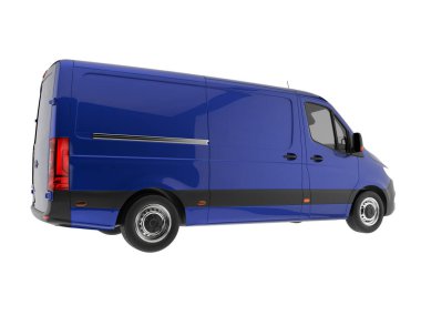 Cargo van isolated on white background. 3d rendering - illustration