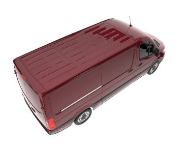 Cargo van isolated on white background. 3d rendering - illustration