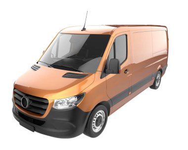 Cargo van isolated on white background. 3d rendering - illustration