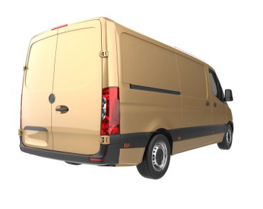 Cargo van isolated on white background. 3d rendering - illustration