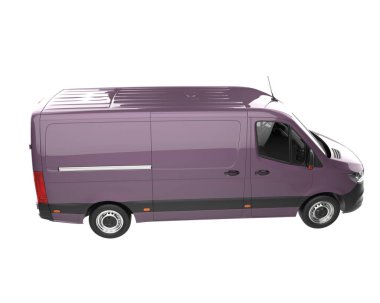Cargo van isolated on white background. 3d rendering - illustration