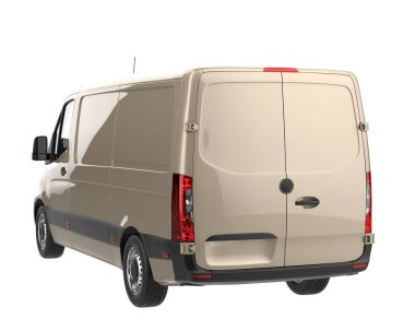 Cargo van isolated on white background. 3d rendering - illustration
