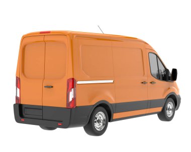Cargo van isolated on white background. 3d rendering - illustration