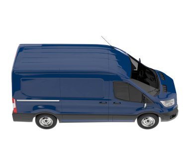 Cargo van isolated on white background. 3d rendering - illustration