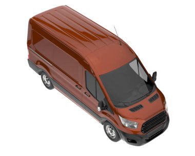 Cargo van isolated on white background. 3d rendering - illustration