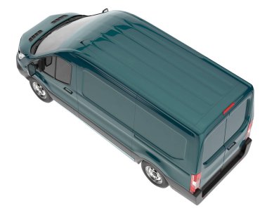 Cargo van isolated on white background. 3d rendering - illustration