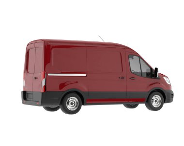 Cargo van isolated on white background. 3d rendering - illustration