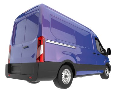 Cargo van isolated on white background. 3d rendering - illustration