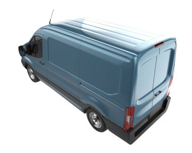 Cargo van isolated on white background. 3d rendering - illustration