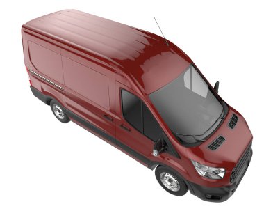 Cargo van isolated on white background. 3d rendering - illustration