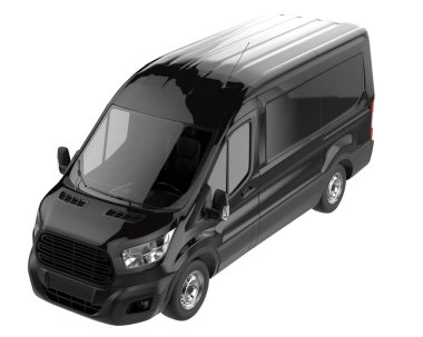 Cargo van isolated on white background. 3d rendering - illustration