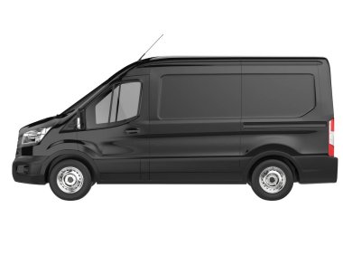 Cargo van isolated on white background. 3d rendering - illustration