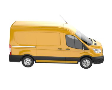 Cargo van isolated on white background. 3d rendering - illustration