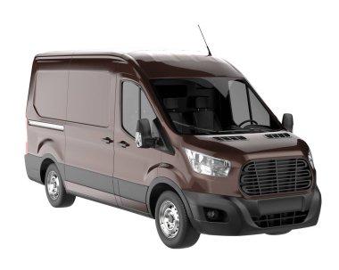 Cargo van isolated on white background. 3d rendering - illustration