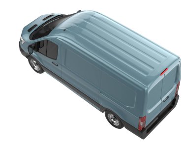 Cargo van isolated on white background. 3d rendering - illustration