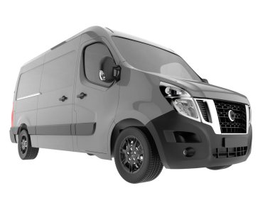Cargo van isolated on white background. 3d rendering - illustration