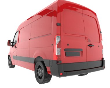 Cargo van isolated on white background. 3d rendering - illustration