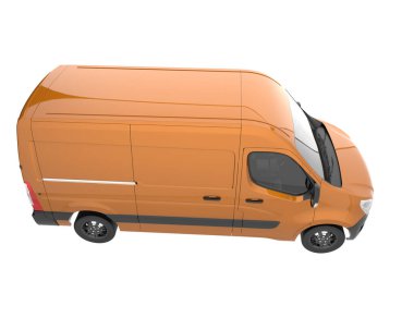 Cargo van isolated on white background. 3d rendering - illustration