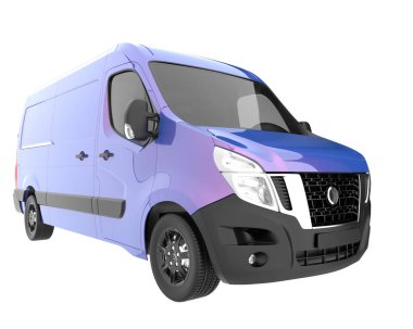 Cargo van isolated on white background. 3d rendering - illustration