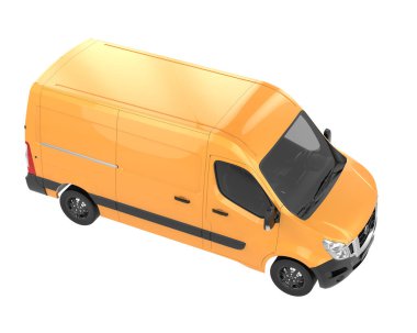 Cargo van isolated on white background. 3d rendering - illustration