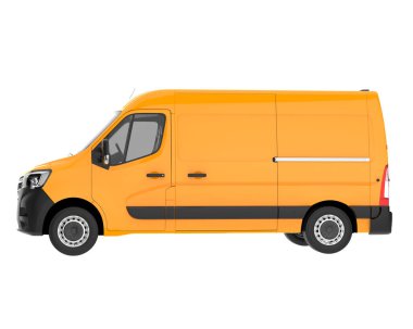 Cargo van isolated on white background. 3d rendering - illustration