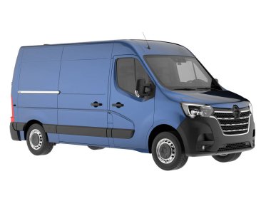 Cargo van isolated on white background. 3d rendering - illustration