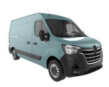 Cargo van isolated on white background. 3d rendering - illustration