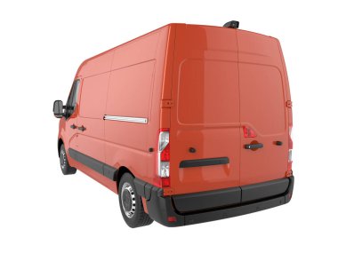 Cargo van isolated on white background. 3d rendering - illustration